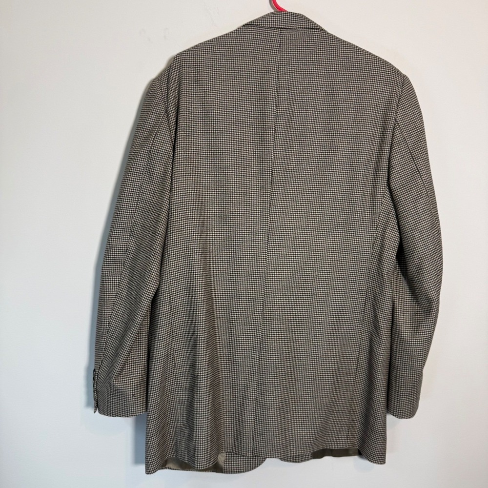 Brooks Brothers 346 Blazer Mens 42L Brown Houndstooth Wool Cashmere Heritage Ivy - Picture 2 of 6